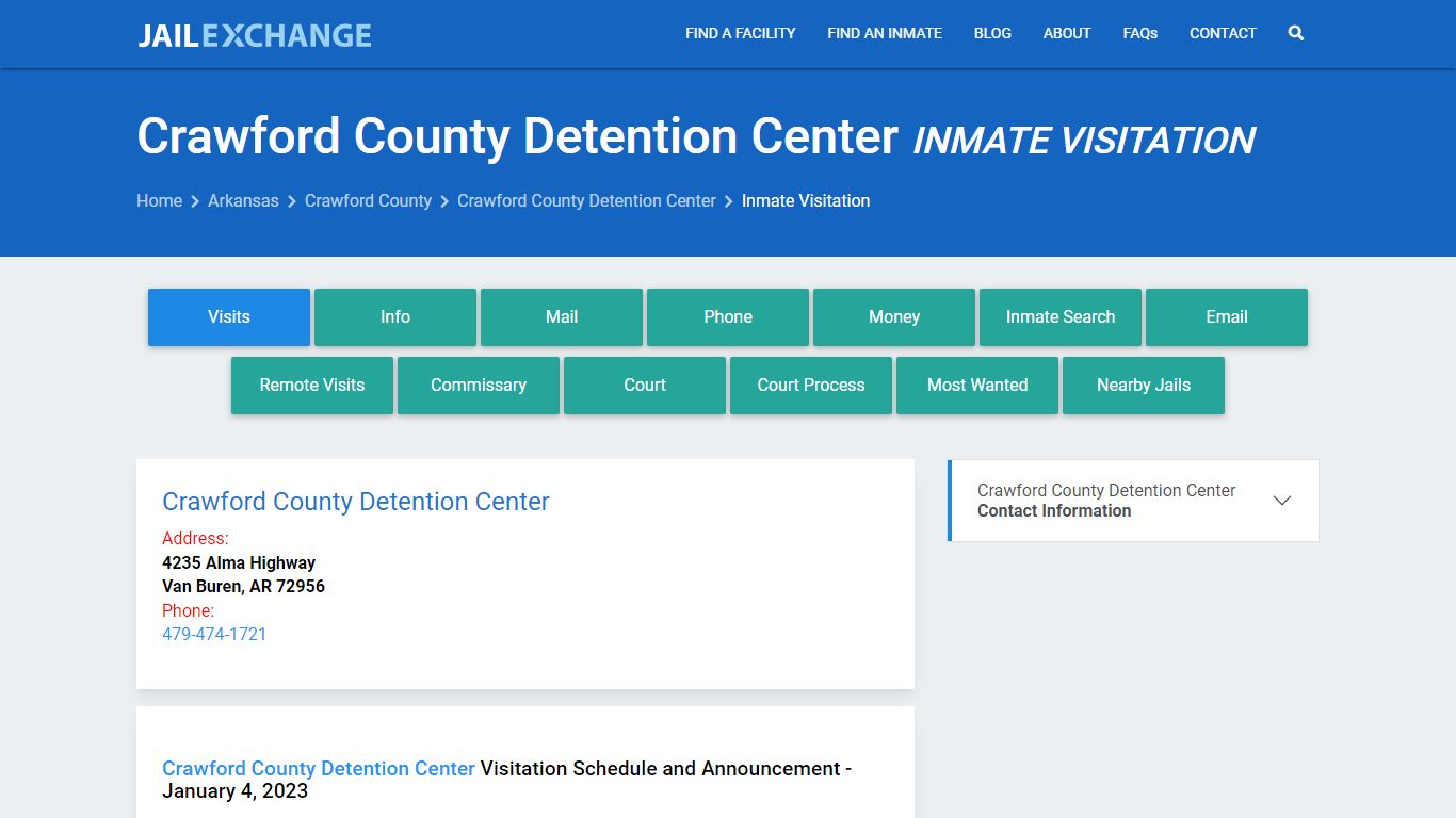 Inmate Visitation - Crawford County Detention Center, AR - Jail Exchange